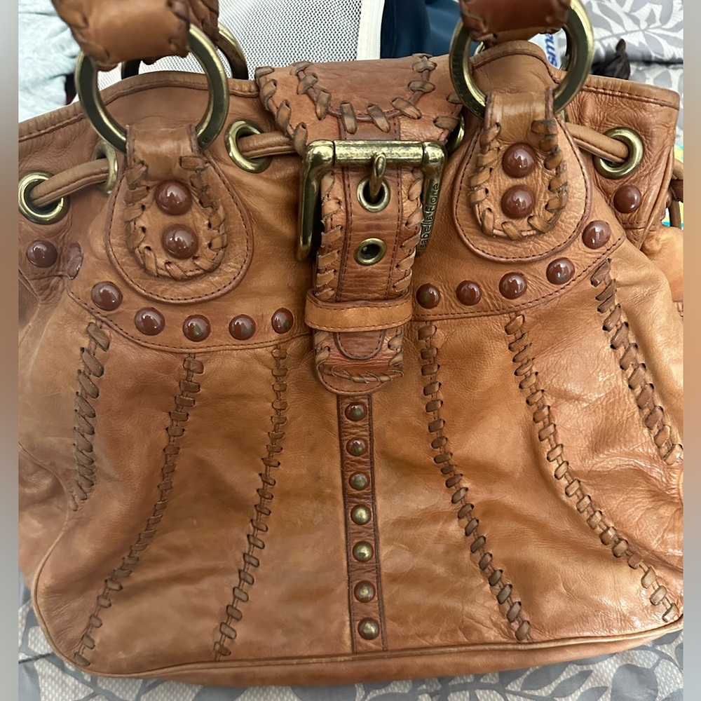 90’s Isabella Fiore Boho Leather Shoulder Bag.